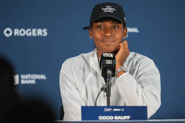 Coco Gauff press conference, PK, Pressekonferenz WTA, Tennis Damen Masters 1000 National Bank Open Toronto 2026 Coco Gauff of the United States of America during a press conference ahead of her next match on Tuesday 4th for the Women™s Singles round of 64 match the WTA Masters 1000 National Bank Open at Sobeys Stadium. on August 2, 2026 in Toronto, Canada. (Photo by Leonardo Ramirez Eyepix Group) Copyright: xLeonardoxRamirezx xEyepixxGroupx LR02082026-09406