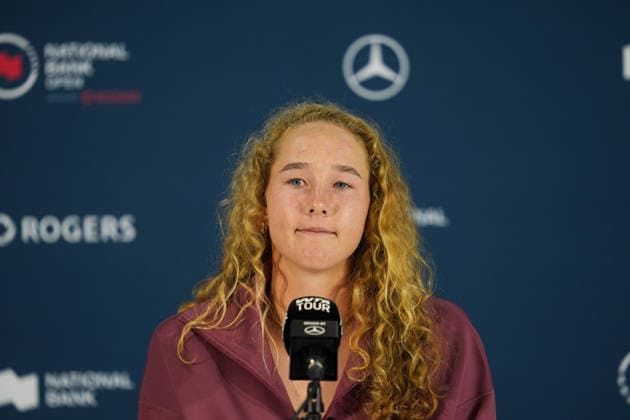 Mirra Andreeva press conference, PK, Pressekonferenz WTA, Tennis Damen Masters 1000 National Bank Open Toronto 2026 Mirra Andreeva of Russia during a press conference ahead of her next match for the Women™s Singles round of 64 match the WTA Masters 1000 National Bank Open at Sobeys Stadium. on August 2, 2026 in Toronto, Canada. (Photo by Leonardo Ramirez Eyepix Group) Copyright: xLeonardoxRamirezx xEyepixxGroupx LR02082026-09754