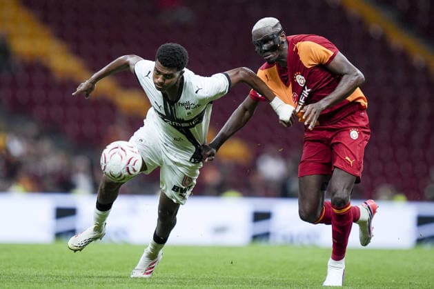 Galatasaray v Rennes - Friendlies ISTANBUL, TURKIYE - AUGUST 2: Victor Osimhen (R) of Galatasaray in action against Abdelhamid Ait Boudlal (L) of Rennes during friendlies between Galatasaray and Rennes at RAMS Park in Istanbul, Turkiye on August 2, 2026. Arife Karakum Anadolu Istanbul Turkey. Editorial use only. Please get in touch for any other usage.  Copyright: x2026xAnadoluxArifexKarakumx