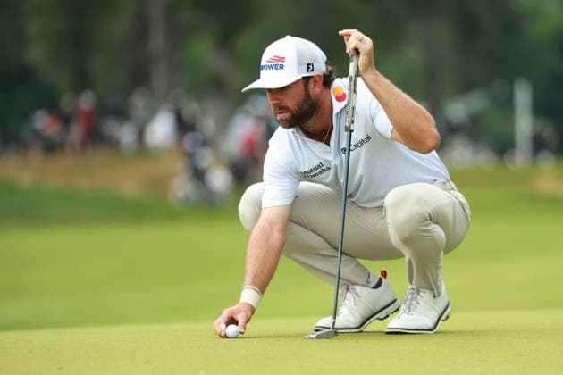 Rocket Classic DETROIT, MICHIGAN - AUGUST 2: Cameron Young of the United States lines up his putt on the 9th green during the final round of the Rocket Classic 2026 at the Detroit Country Club in Detroit, Michigan, MI, USA Sunday, August 2, 2026. Detroit Michigan United States  Copyright: xJorgexLemusx originalFilename:lemus-rocketcl260802_npnv5.jpg