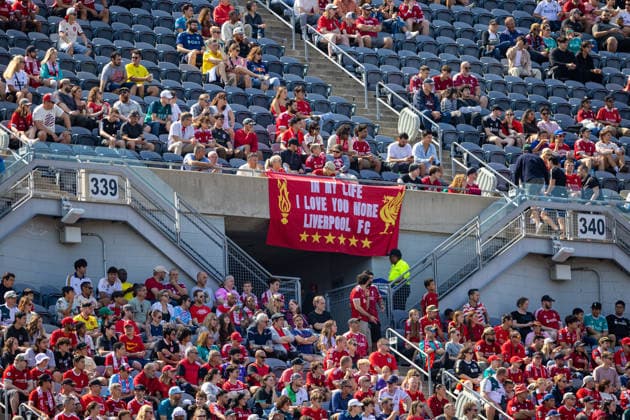 Football - Pre-Season - Liverpool FC v Leeds United FC CHICAGO, USA - Sunday, August 2, 2026: Liverpool s supporters banner IN MY LIFE I LOVE YOU MORE LIVERPOOL FC during a pre-season friendly match between Liverpool FC and Leeds United at Soldier Field. (Photo by David Rawcliffe Propaganda) CHICAGO Endeavor Health Performance Cent ILLINOIS UNITED STATES OF AMERICA  Copyright: xDavidxRawcliffex P2026-08-02-Liverpool_Leeds-30