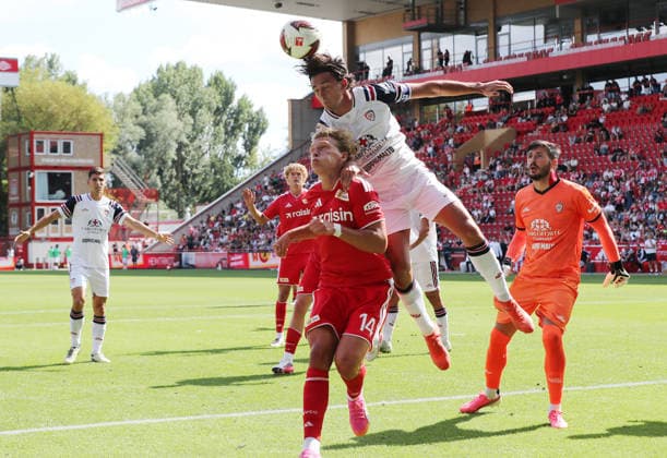 Leopold Querfeld, Gabriele Zappa Zweikampf Spielszene Aktion Fußball Fussball Bundesliga Herren DFL Testspiel Saison 2026 2027 02.08.2026 1.FC Union Berlin FCU vs. Cagliari Calcio DFL regulations prohibit any use of photographs as image sequences and or quasi-video. *** Leopold Querfeld, Gabriele Zappa, one-on-one, game scene, action, sports, soccer, Bundesliga, men s, DFL, friendly match, 2026–2027 season, February 8, 2026, 1. FC Union Berlin (FCU) vs. Cagliari Calcio. DFL regulations prohibit any use of photographs as image sequences and or quasi-video.