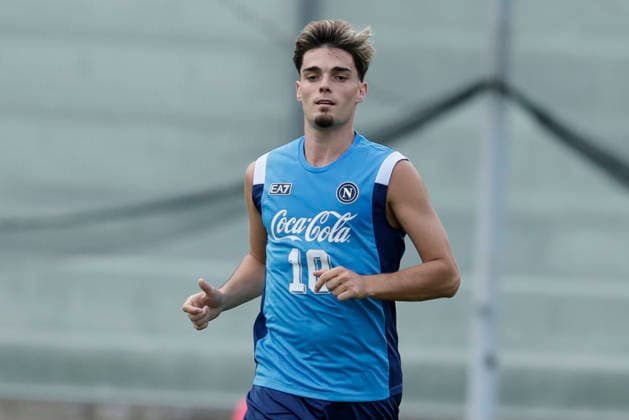 SSC Napoli preseason 2026-27 in Castel Di Sangro Napoli s Spanish defender Miguel Gutierrez during SSC Napoli s 2026-27 preseason training camp in Castel Di Sangro, Abruzzo, Italy. August, 02, 2026. _BPH2908 Copyright: xAntonioxBalascox