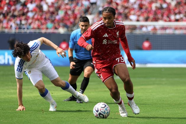 CHICAGO, USA - August 2: Rio Ngumoha (73 Liverpool FC) in action during the club friendly game between Liverpool F.C. and Leeds Unites F.C. at Soldier Field on Sunday, August 2 in Chicago, USA  Copyright: xShainaxBenhiyoun SPPx Sportspressphoto_SPR199756