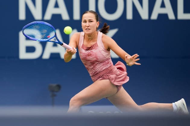 WTA, Tennis Damen Masters 1000 National Bank Open Toronto 2026 - Round of 128 - Day 1 Kamilla Rakhimova of Uzbekistan plays a forehand against Venus Williams of the United States of America during the Women™s Singles round of 128 match on day 1 of the WTA Masters 1000 National Bank Open at Sobeys Stadium. on August 2, 2026 in Toronto, Canada. (Photo by Leonardo Ramirez Eyepix Group) Copyright: xLeonardoxRamirezx xEyepixxGroupx LR02082026-00918