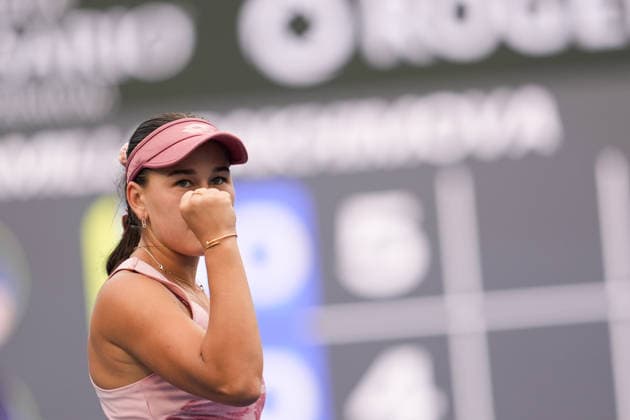 WTA, Tennis Damen Masters 1000 National Bank Open Toronto 2026 - Round of 128 - Day 1 Kamilla Rakhimova of Uzbekistan celebrates after winning the first set against Venus Williams of the United States of America during the Women™s Singles round of 128 match on day 1 of the WTA Masters 1000 National Bank Open at Sobeys Stadium. on August 2, 2026 in Toronto, Canada. (Photo by Leonardo Ramirez Eyepix Group) Copyright: xLeonardoxRamirezx xEyepixxGroupx LR02082026-02548