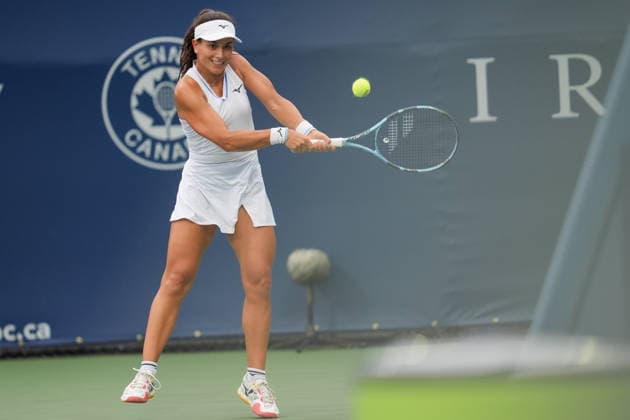 WTA, Tennis Damen Masters 1000 National Bank Open Toronto 2026 - Round of 128 - Day 1 Lucrezia Stefanini of Italy hits a two-handed backhand against Camila Osorio of Colombia during the Women™s Singles round of 128 match on day 1 of the WTA Masters 1000 National Bank Open at Sobeys Stadium. on August 2, 2026 in Toronto, Canada. (Photo by Leonardo Ramirez Eyepix Group) Copyright: xLeonardoxRamirezx xEyepixxGroupx LR02082026-04420