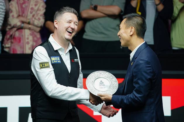 SHANGHAI, CHINA - AUGUST 02: Kyren Wilson of England reacts after the Final match against Judd Trump of England on Day 7 of the 2026 Snooker Shanghai Masters at Luwan Gymnasium on August 2, 2026 in Shanghai, China.  Copyright: xTaixChengzhex 111657774405