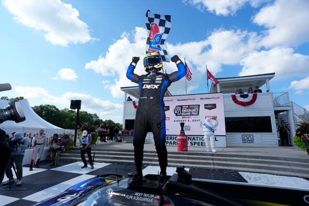 August 2, 2026, Elkhart Lake, Wisconsin, USA: Filipe Albuquerque, co-driver of the 10 Wayne Taylor Racing Cadillac GTP, celebrates in Victory Lane at the IMSA 6 hour sportscar race at Road America. Elkhart Lake USA - ZUMAd212 20260802_zsp_d212_012 Copyright: xRichardxDolex