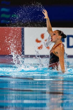 SWIMMING - EAC 2026 PARIS,FRANCE,03.AUG.26 - SWIMMING - European Aquatics Championships Paris 2026, artistic swimming, solo free. Image shows Barbora Kalvodova (CZE).  GEPAxpictures xPhilippxBrem