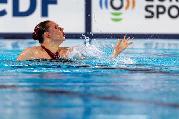 SWIMMING - EAC 2026 PARIS,FRANCE,03.AUG.26 - SWIMMING - European Aquatics Championships Paris 2026, artistic swimming, solo free. Image shows Iris Maria Nurmi (FIN).  GEPAxpictures xPhilippxBrem