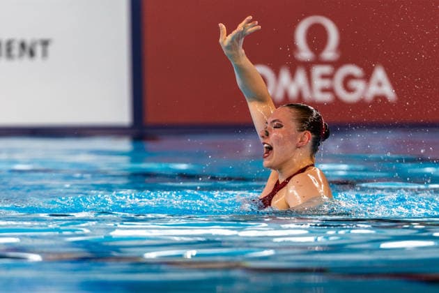 SWIMMING - EAC 2026 PARIS,FRANCE,03.AUG.26 - SWIMMING - European Aquatics Championships Paris 2026, artistic swimming, solo free. Image shows Iris Maria Nurmi (FIN).  GEPAxpictures xPhilippxBrem