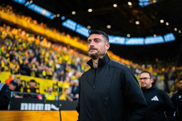 08.05.2026 - Fußball, 2025 2026, 1. Bundesliga, 33. Spieltag, Borussia Dortmund - SG Eintracht Frankfurt: Albert Riera (Trainer - Frankfurt) DFL REGULATIONS PROHIBIT ANY USE OF PHOTOGRAPHS AS IMAGE SEQUENCES AND OR QUASI-VIDEO. *** May 8, 2026 Soccer, 2025–2026, 1. Bundesliga, Matchday 33, Borussia Dortmund vs. Eintracht Frankfurt, Albert Riera, Frankfurt Coach. DFL regulations prohibit any use of photographs as image sequences and or quasi-video.