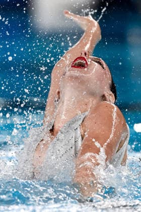 Iris Tio Casas of Spain competes in the artistic swimming Solo Free Women Final during the European Aquatics Championships at the Olympic Aquatic Center in Paris (France), August 3, 2026. Andrea Masini Deepbluemedia Insidefoto