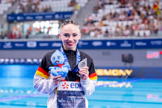 France, Paris, Centre Aquatique Olympique Metropole du Grand Paris, 03.08.2026, European Aquatics Championships Artistic Swimming, Day 4, Womens Solo Free FINAL, Silver Medal Winner, Klara Bleyer of Germany, Photo by Eibner Pressefoto Tino Henschel European Aquatics Championships Artistic Swimming, Day 4, Womens Solo Free FINAL Paris *** France, Paris, Centre Aquatique Olympique Metropole du Grand Paris, August 3, 2026, European Aquatics Championships – Artistic Swimming, Day 4, Women’s Solo Free FINAL, Silver Medalist Klara Bleyer of Germany, Photo by Eibner Pressefoto Tino Henschel European Aquatics Championships Artistic Swimming, Day 4, Women’s Solo Free FINAL Paris Copyright: xEibnerxPressefotox