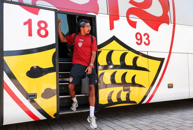 03.08.2026, Deutschland, Grassau, Fußball Bundesliga, Saison 2026 2027, Trainingslager VfB Stuttgart, Tiago Tomas *** August 3, 2026, Germany, Grassau, Bundesliga, 2026–2027 Season, VfB Stuttgart Training Camp, Tiago Tomas