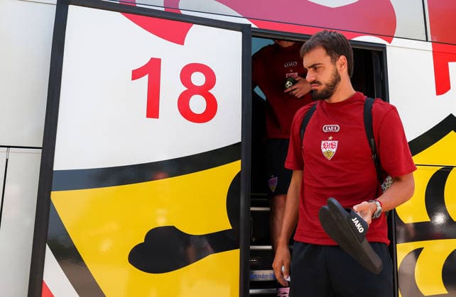 03.08.2026, Deutschland, Grassau, Fußball Bundesliga, Saison 2026 2027, Trainingslager VfB Stuttgart, Jovan Milosevic *** August 3, 2026, Germany, Grassau, Bundesliga, 2026–2027 season, VfB Stuttgart training camp, Jovan Milosevic