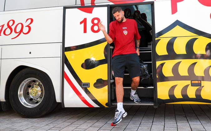 03.08.2026, Deutschland, Grassau, Fußball Bundesliga, Saison 2026 2027, Trainingslager VfB Stuttgart, Jeff Chabot *** August 3, 2026, Germany, Grassau, Bundesliga, 2026–2027 season, VfB Stuttgart training camp, Jeff Chabot