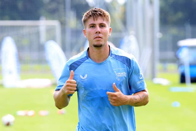 03.08.2026, DEU GER, Fussball , 2.Fussballbundesliga, Saison 2026 2027), Sportforum, Hertha BSC, Training Gustav Christensen (Hertha BSC Berlin 16) 2. Liga: DFB DFL regulations prohibit any use of photographs as image sequences and or quasi-video) Berlin Sportforum Berlin Deutschland *** August 3, 2026, GER, Soccer, 2. Bundesliga, 2026–2027 season, Sportforum, Hertha BSC, Training: Gustav Christensen, Hertha BSC Berlin, 16, 2. Bundesliga, DFB, DFL regulations prohibit any use of photographs as image sequences and or quasi-video, Berlin Sportforum, Berlin, Germany Copyright: xNordphotox xEnglerx