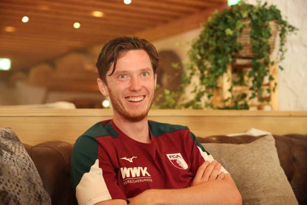 03.08.2026, GER, Fussball, Herren, FC Augsburg, 1. BL, Saison 2026 2027, Trainingslager, Medienrunde, Gregoritsch FCA-Profi Michael Gregoritsch bei der Medienrunde im Trainingslager in Achenkirch Achenkirch *** August 3, 2026, GER, Soccer, Men s, FC Augsburg, Bundesliga 1, 2026–2027 Season, Training Camp, Media Session, Gregoritsch: FCA pro Michael Gregoritsch at the media session during the training camp in Achenkirch, Achenkirch