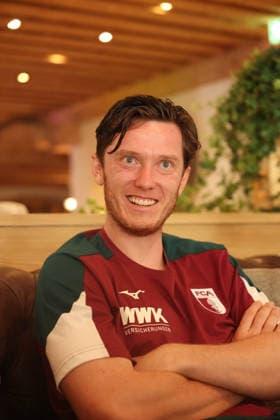 03.08.2026, GER, Fussball, Herren, FC Augsburg, 1. BL, Saison 2026 2027, Trainingslager, Medienrunde, Gregoritsch FCA-Profi Michael Gregoritsch bei der Medienrunde im Trainingslager in Achenkirch Achenkirch *** August 3, 2026, GER, Soccer, Men s, FC Augsburg, Bundesliga 1, 2026–2027 Season, Training Camp, Media Session, Gregoritsch: FCA pro Michael Gregoritsch at the media session during the training camp in Achenkirch, Achenkirch