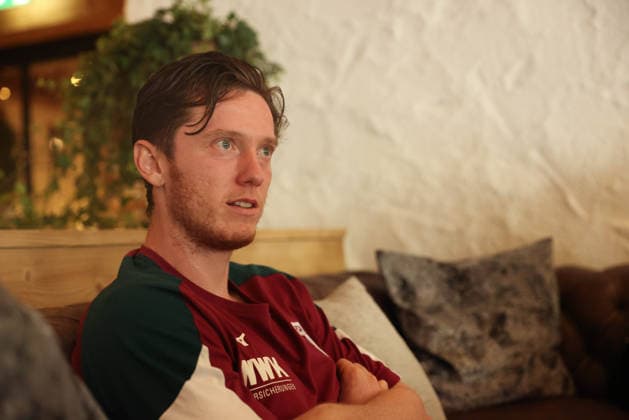03.08.2026, GER, Fussball, Herren, FC Augsburg, 1. BL, Saison 2026 2027, Trainingslager, Medienrunde, Gregoritsch FCA-Profi Michael Gregoritsch bei der Medienrunde im Trainingslager in Achenkirch Achenkirch *** August 3, 2026, GER, Soccer, Men s, FC Augsburg, Bundesliga 1, 2026–2027 Season, Training Camp, Media Session, Gregoritsch: FCA pro Michael Gregoritsch at the media session during the training camp in Achenkirch, Achenkirch