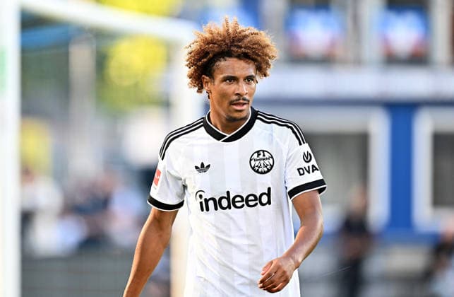01.08.2026, xfux, Fussball Testspiel, SV Waldhof Mannheim - Eintracht Frankfurt, v.l. Jean-Matteo Jean Matteo Bahoya (Eintracht Frankfurt) (DFL DFB REGULATIONS PROHIBIT ANY USE OF PHOTOGRAPHS as IMAGE SEQUENCES and or QUASI-VIDEO) Mannheim