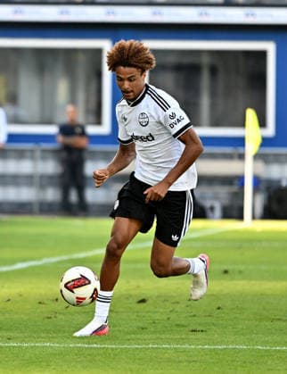 01.08.2026, xfux, Fussball Testspiel, SV Waldhof Mannheim - Eintracht Frankfurt, v.l. Jean-Matteo Jean Matteo Bahoya (Eintracht Frankfurt) FREISTELLER (DFL DFB REGULATIONS PROHIBIT ANY USE OF PHOTOGRAPHS as IMAGE SEQUENCES and or QUASI-VIDEO) Mannheim