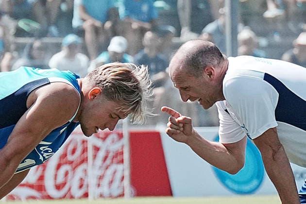 Castel Di Sangro , ITALY: Massimiliano Allegri , Rasmus Hojlund of SSC Napoli during the pre season SSC Napoli in Castel Di Sangro , Italy. Copyright: xFOTOAGENZIAx