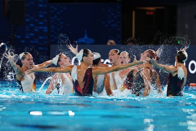 Artistic Swimming, Team Free Final, team Italy, winner of the bronze medal at the European Aquatics Championships Paris 2026, Paris, August 03, 2026 .  Copyright: xGianxMattiaxD Alberto LaPressex