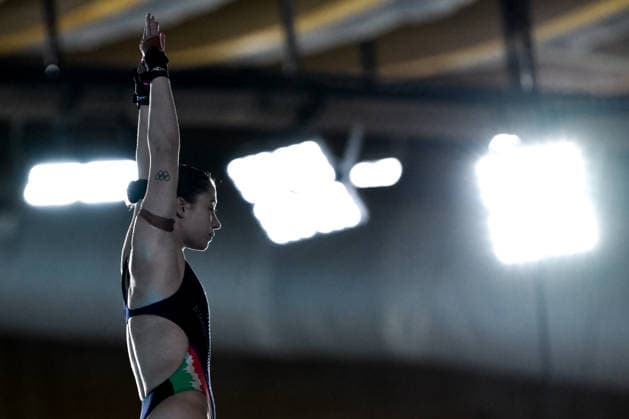 Sarah Jodoin Di Maria of Italy competes in the diving 10m Platform Women Preliminary during the European Aquatics Championships at the Olympic Aquatic Center in Paris (France), August 3, 2026. Andrea Staccioli