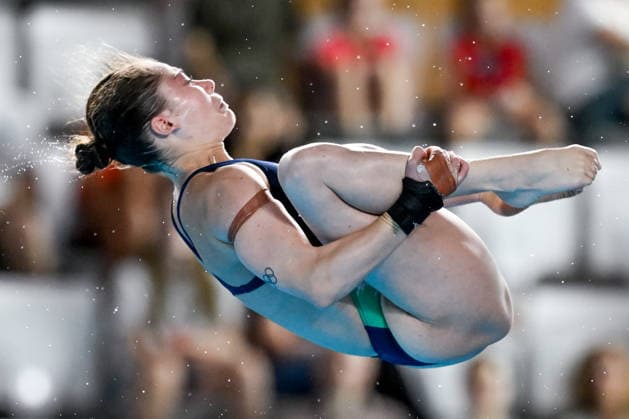 Sarah Jodoin Di Maria of Italy competes in the diving 10m Platform Women Preliminary during the European Aquatics Championships at the Olympic Aquatic Center in Paris (France), August 3, 2026. Andrea Staccioli