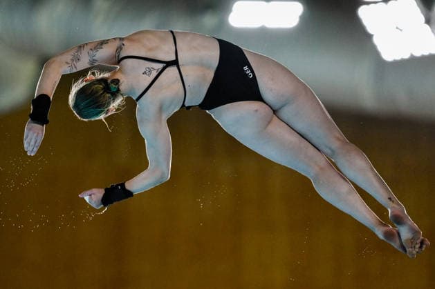 Pauline Alexandra Pfeif of Germany competes in the Diving Women s 10m Platform Preliminary during the European Aquatics Championships at the Olympic Aquatic Center in Paris (France), August 3, 2026. Andrea Staccioli