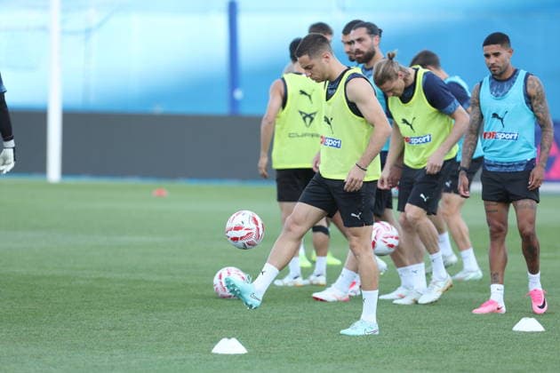 Croatia, Zagreb, 030826. Maksimir Stadium. Training of Kauno Zalgiris before the match of the third round of UEFA Champions League qualification against GNK Dinamo. Photo: Ranko Suvar CROPIX Zagreb Croatia Copyright: xxRankoxSuvarx zalgiris_trening5-030826