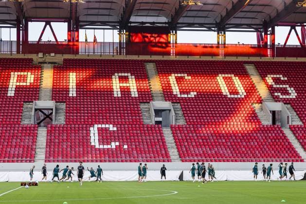 Athens , 03-08-2026 , Stadio Georgios Karaiskakis , third qualifying round of the Champions League , season 2026 2027 , training NEC in Athens , picture shows stadium overview Training NEC Athens  x205435003x Copyright: