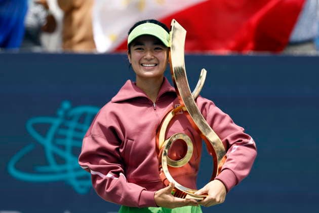 Washington DC Open tennis tournament Alexandra Eala of the Philippines with the trophy after beating Jessica Pegula of the USA intheir Women™s Final match at the Washington DC Open tennis tournament, in Washington, DC, USA, 03 August 2026. WASHINGTON DC UNITED STATES  Copyright: xWILLxOLIVERx
