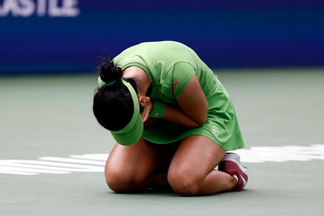 Washington DC Open tennis tournament Alexandra Eala of the Philippines celebrates after beating Jessica Pegula of the USA in their Women™s Final match at the Washington DC Open tennis tournament, in Washington, DC, USA, 03 August 2026. WASHINGTON DC UNITED STATES  Copyright: xWILLxOLIVERx