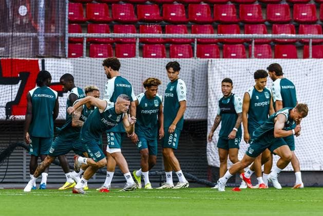 Athens , 03-08-2026 , Stadio Georgios Karaiskakis , third qualifying round of the Champions League , season 2026 2027 , training NEC in Athens , picture shows , NEC player Bryan Linssen Training NEC Athens  x205435282x Copyright: