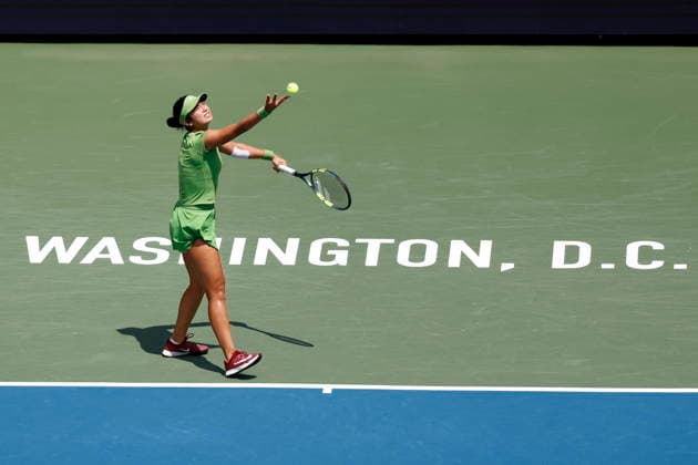 Washington DC Open tennis tournament Alexandra Eala of the Philippines in action against Jessica Pegula of the USA during their Women™s Final match at the Washington DC Open tennis tournament, in Washington, DC, USA, 03 August 2026. WASHINGTON DC UNITED STATES  Copyright: xWILLxOLIVERx