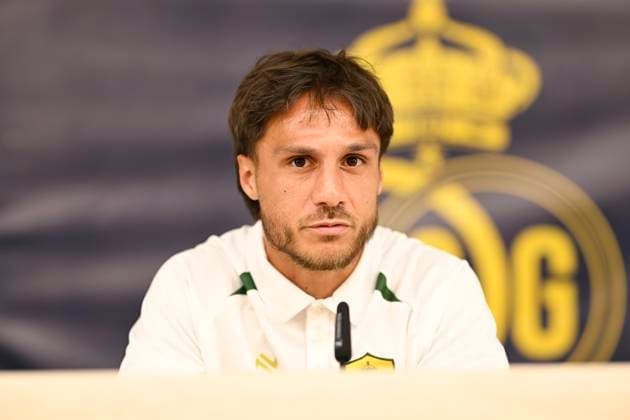 Royale Union Saint-Gilloise v Bodo Glimt - UEFA Champions League Media Activities 03 08 2026 OOSTENDE, BELGIUM - AUGUST 03 : Team captain Mac Allister Kevin defender of Royale Union Saint-Gilloise talking to the press during a pre-match press conference, PK, Pressekonferenz ahead of the UEFA Champions League 2026 27 third qualifying round first leg between Royale Union Saint-Gilloise and Bodo Glimt on August 3, 2026 in Oostende, Belgium, 03 08 2026 Oostende Belgium  Copyright: xNicoxVereeckenx