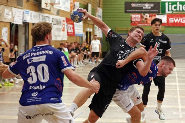 03.08.2026, xovx, Handball Lindencup, HSG Pohlheim - HSG Linden v.l. Jannik Max (HSG Pohlheim), Moritz Schmeel (HSG Linden), Phil Schwing (HSG Pohlheim), Kim-Luca Böhm (HSG Linden) Linden Stadthalle Hessen Deutschland (DE) *** August 3, 2026, xovx, Lindencup Handball Tournament, HSG Pohlheim vs. HSG Linden: Jannik Max (HSG Pohlheim), Moritz Schmeel (HSG Linden), Phil Schwing (HSG Pohlheim), Kim Luca Böhm (HSG Linden), Linden Stadthalle, Hesse, Germany, DE