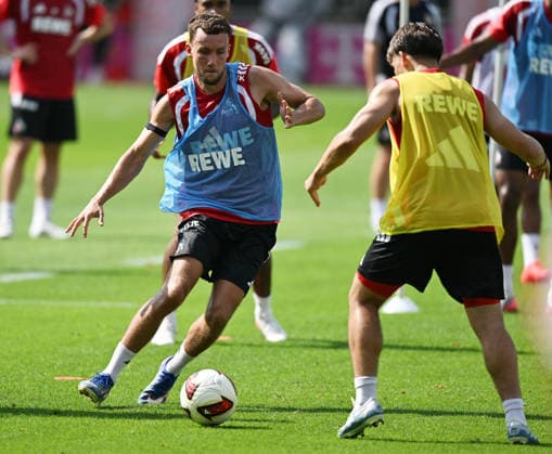 03.08.2026, xophax, Fussball 1.Bundesliga, 1.FC Koeln Training am Geissbockheim des 1.FC Köln. Luca Waldschmidt , links ( 1.FC Köln ) Köln *** August 3, 2026, xophax, Soccer, Bundesliga 1, 1. FC Köln Training at the Geissbockheim of 1. FC Köln Luca Waldschmidt, left, 1. FC Köln, Cologne