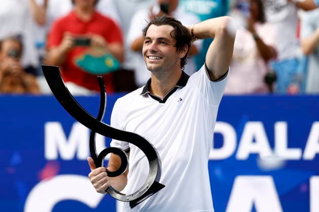 Washington DC Open tennis tournament Taylor Fritz of the USA holds the first place trophy after beating Rafael Jodar of Spain in their Mens Final match at the Washington DC Open tennis tournament, in Washington, DC, USA, 03 August 2026. WASHINGTON DC UNITED STATES  Copyright: xWILLxOLIVERx