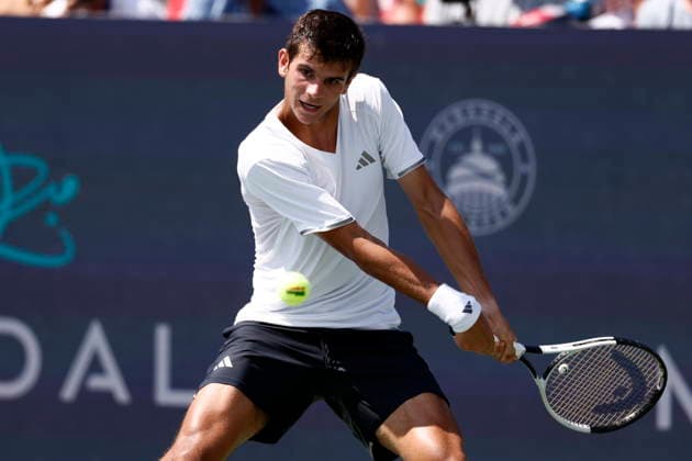 Washington DC Open tennis tournament Rafael Jodar of Spain in action against Taylor Fritz of the USA during their Mens Final match at the Washington DC Open tennis tournament, in Washington, DC, USA, 03 August 2026. WASHINGTON DC UNITED STATES  Copyright: xWILLxOLIVERx