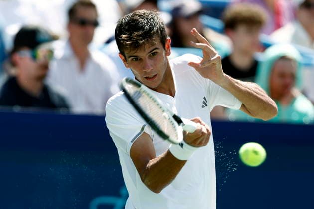 Washington DC Open tennis tournament Rafael Jodar of Spain in action against Taylor Fritz of the USA during their Mens Final match at the Washington DC Open tennis tournament, in Washington, DC, USA, 03 August 2026. WASHINGTON DC UNITED STATES  Copyright: xWILLxOLIVERx