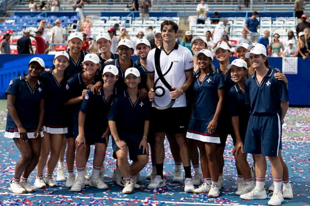 Washington DC Open tennis tournament Taylor Fritz of the USA poses for photographs with the first place trophy after beating Rafael Jodar of Spain in their Mens Final match at the Washington DC Open tennis tournament, in Washington, DC, USA, 03 August 2026. WASHINGTON DC UNITED STATES  Copyright: xWILLxOLIVERx