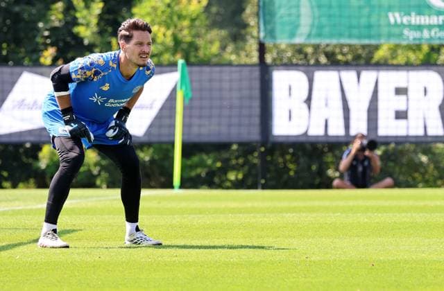 GER, Trainingslager Bayer 04 Leverkusen - Blankenhain 03.08.2026, Blankenhain, GER, Saison 2026 2027, 1.Bundesliga, Bayer 04 Leverkusen - Trainingslager im Bild Torwart Jannes Blaswich (Leverkusen) DFL regulations prohibit any use of photographs as image sequences and or quasi-video *** GER, Bayer 04 Leverkusen Training Camp in Blankenhain, August 3, 2026, Blankenhain, GER, 2026–2027 Season, Bundesliga 1, Bayer 04 Leverkusen Training Camp in Pictures: Goalkeeper Jannes Blaswich, Leverkusen. DFL regulations prohibit any use of photographs as image sequences and or quasi-video content.