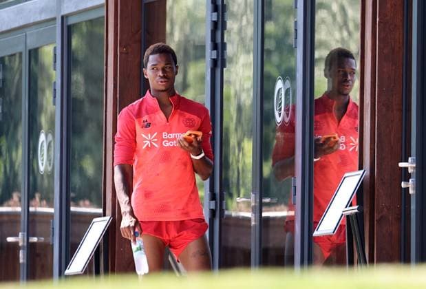 GER, Trainingslager Bayer 04 Leverkusen - Blankenhain 03.08.2026, Blankenhain, GER, Saison 2026 2027, 1.Bundesliga, Bayer 04 Leverkusen - Trainingslager im Bild Jeanuel Belocian (Leverkusen) DFL regulations prohibit any use of photographs as image sequences and or quasi-video *** GER, Bayer 04 Leverkusen Training Camp in Blankenhain, August 3, 2026, Blankenhain, GER, 2026–2027 Season, 1. Bundesliga, Bayer 04 Leverkusen Training Camp in Pictures: Jeanuel Belocian, Leverkusen. DFL regulations prohibit any use of photographs as image sequences and or quasi-video content.