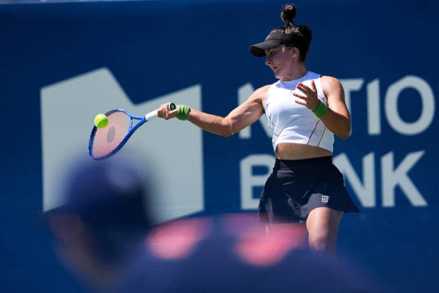 National Bank Open 2026 - Day 3 TORONTO, CANADA - AUGUST 3 : Bianca Andreescu of Canada in action against Nikola Bartunkova of Czech Republic in the round of 128 during the WTA, Tennis Damen 1000 National Bank Open in Toronto, Ontario, Canada on August 3, 2026. Mert Alper Dervis Anadolu Ontario Canada. Editorial use only. Please get in touch for any other usage.  Copyright: x2026xAnadoluxMertxAlperxDervisx