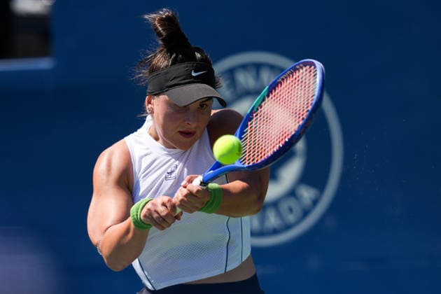 National Bank Open 2026 - Day 3 TORONTO, CANADA - AUGUST 3 : Bianca Andreescu of Canada in action against Nikola Bartunkova of Czech Republic in the round of 128 during the WTA, Tennis Damen 1000 National Bank Open in Toronto, Ontario, Canada on August 3, 2026. Mert Alper Dervis Anadolu Ontario Canada. Editorial use only. Please get in touch for any other usage.  Copyright: x2026xAnadoluxMertxAlperxDervisx